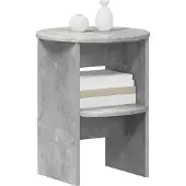 vidaXL Meuble d'appoint gris béton Ø 40 x 50 cm en aggloméré