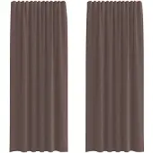 vidaXL Voile Rideaux avec patte 2 pcs. Marron