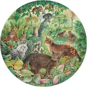 Grafika Puzzle Puzzle Rond - Tiger Cats in the Jungle - 500 à 999 pièces