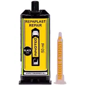 Mirari Réparation plastique automobile, Mastic réparation, Colle, cartouche double, 50 ml noir