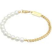 KUZZOI Bracelet or / blanc perle