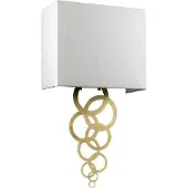 Elstead Lighting Applique murale Rosa en laiton vieilli, 1xE27x60W, abat-jour en tissu, dimensions : 52,1 x 27 x 12,8 cm, IP20, Elstead