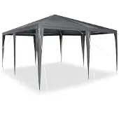 vidaXL Tente de réception blanche 400 x 400 x 266 cm en polyéthylène et acier