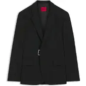 HUGO Veste de costume Slim avec fermeture à boucle en métal