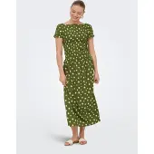 ONLY Robe d’été 'ONLMolly' olive / blanc