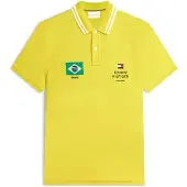 Tommy Hilfiger T-Shirt 'Regular Fit' jaune clair / sapin / rouge vif / noir