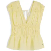 Tommy Hilfiger Haut 'Regular Fit Sleeveless Smock Blouse With' jaune clair