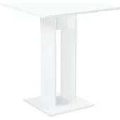 En.casa Table de cuisine carrée 65 x 65 x 78 cm Table à colonne Table de salle à manger en panneau de particules Table de salle à manger Blanc brillant []