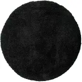 NATURL. Tapis shaggy rond - Blaze Noir | Ø 160 cm | Rond | Pile haute