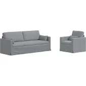 vidaXL Canapé 2 pcs Gris clair Mét¿¿