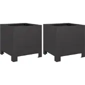 vidaXL Jardinières 2 pcs noir 30x30x30 cm acier