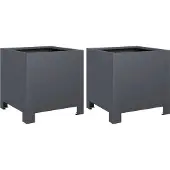 vidaXL Jardinières 2 pcs anthracite 30x30x30 cm acier