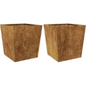vidaXL Jardinières 2 pcs 50x50x50 cm acier résistant aux intempéries