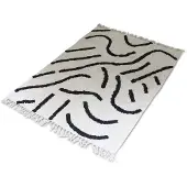 Safaary Tapis berbère marocain noir et blanc