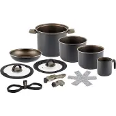 Brunner Tefal Torralta Ø 22 - batterie de cuisine Ø 22 cm - 9 pièces - sans PFOA - antiadhésif - compatible avec les plaques vitrocéramiques, à gaz, à induction, électriques et à halogène