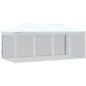 vidaXL Tente de réception pliable avec parois latérales blanc 3x6 m