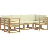 vidaXL Ensemble de canapés d'extérieur avec coussins, 6 pièces, blanc et crème