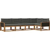 vidaXL Ensemble de canapés d'extérieur , 5 pièces, couleur nature et anthracite