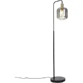 QAZQA Lampadaire design noir avec verre doré et fumé - Zuzanna