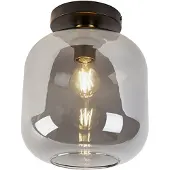 QAZQA Plafonnier design noir & or avec verre fumé - Zuzanna