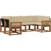 vidaXL Ensemble de canapés d'extérieur , 6 pièces, naturel et beige