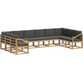vidaXL Ensemble de salon de jardin 10 pièces, blanc et anthracite