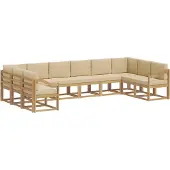 vidaXL Ensemble de canapés d'extérieur avec coussins, 10 pièces, blanc et beige