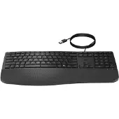HP Clavier filaire 480 Comfort, taille standard (100 %), câble, USB, noir
