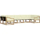 vidaXL Ensemble de canapés d'extérieur avec coussins, 7 pièces, blanc et crème