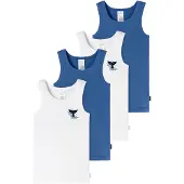 Schiesser Maillot de corps ' Fine Rib ' bleu / blanc
