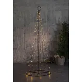 Star Trading Arbre lumineux LED avec pointe d'étoile - 170 LED blanc chaud - 17 LED scintillantes - H. : 210cm - pour l'extérieur