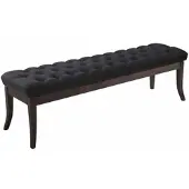 CLP Banquette avec pieds en bois assise en tissu Noir