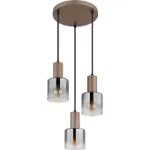 Globo Suspension, couleur café, verre fumé, H 150 cm