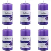 Bolsius Bougies parfumées pilier côtelé 6 pcs 120x58 mm Lavande