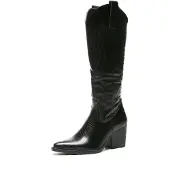 Salinyang Bottes de cowboy noir