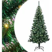 vidaXL Sapin de Noël artificiel pré-éclairé Vert 150 cm PVC et métal