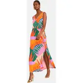 Love & roses Robe vert / orange / rose