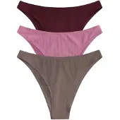 The Set Bas de bikini taupe / rose / lie de vin