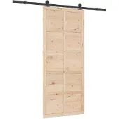vidaXL Porte coulissante , 80 x 208 cm, en bois massif de pin, finition naturelle