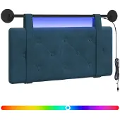 vidaXL Tête de lit suspendue avec éclairage LED, velours bleu