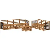 vidaXL Ensemble de canapés , 8 pièces, en bois d'acacia massif naturel