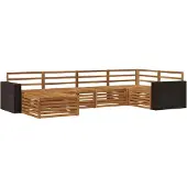 vidaXL Ensemble de canapés d'extérieur 6 pièces Naturel