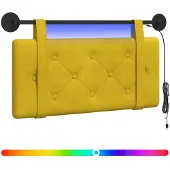 vidaXL Tête de lit suspendue avec éclairage LED, velours jaune