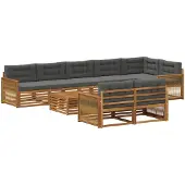 vidaXL Ensemble de salon de jardin , 9 pièces.