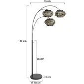 Steinhauer Lampe de pied Nox Light avec des capuchons de bambou
