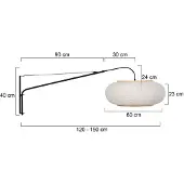 Steinhauer Lumière murale noire Silva Alba avec une teinte blanche Ø60cm