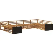 vidaXL Ensemble de canapés d'extérieur 9 pièces en bois massif d'acacia naturel