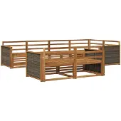 vidaXL Ensemble de canapés d'extérieur 7 pièces Naturel