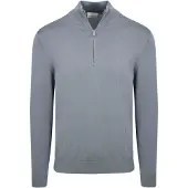 Profuomo Pull Demi-Zip Luxury Basic Bleu Clair