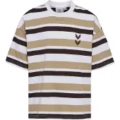 Hummel T-Shirt beige foncé / bleu foncé / blanc